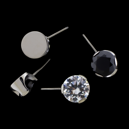 Keon- Round Front Facing Prong Set Low Profile End - Khrysos Jewelry