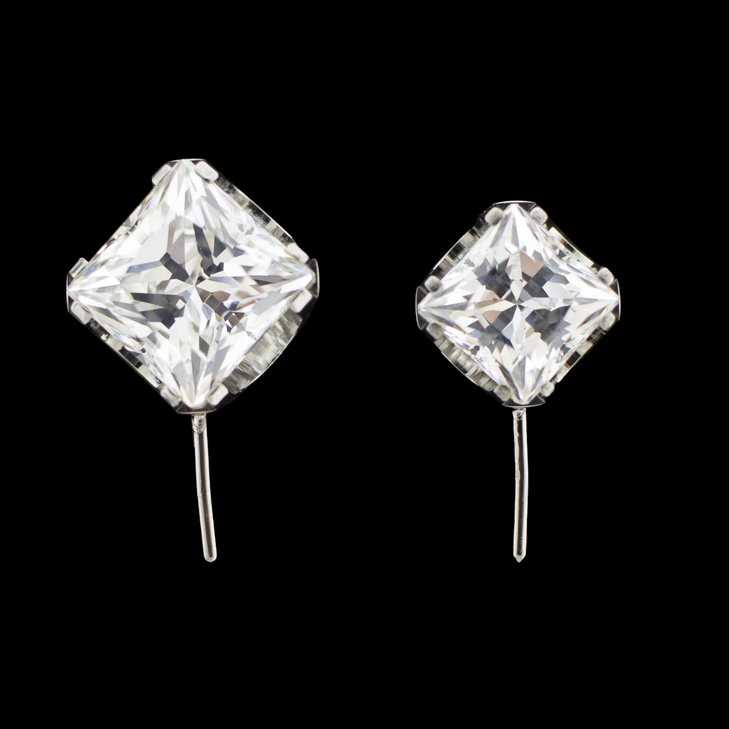 Axel- Square Front Facing Prong Set Low Profile End - Khrysos Jewelry