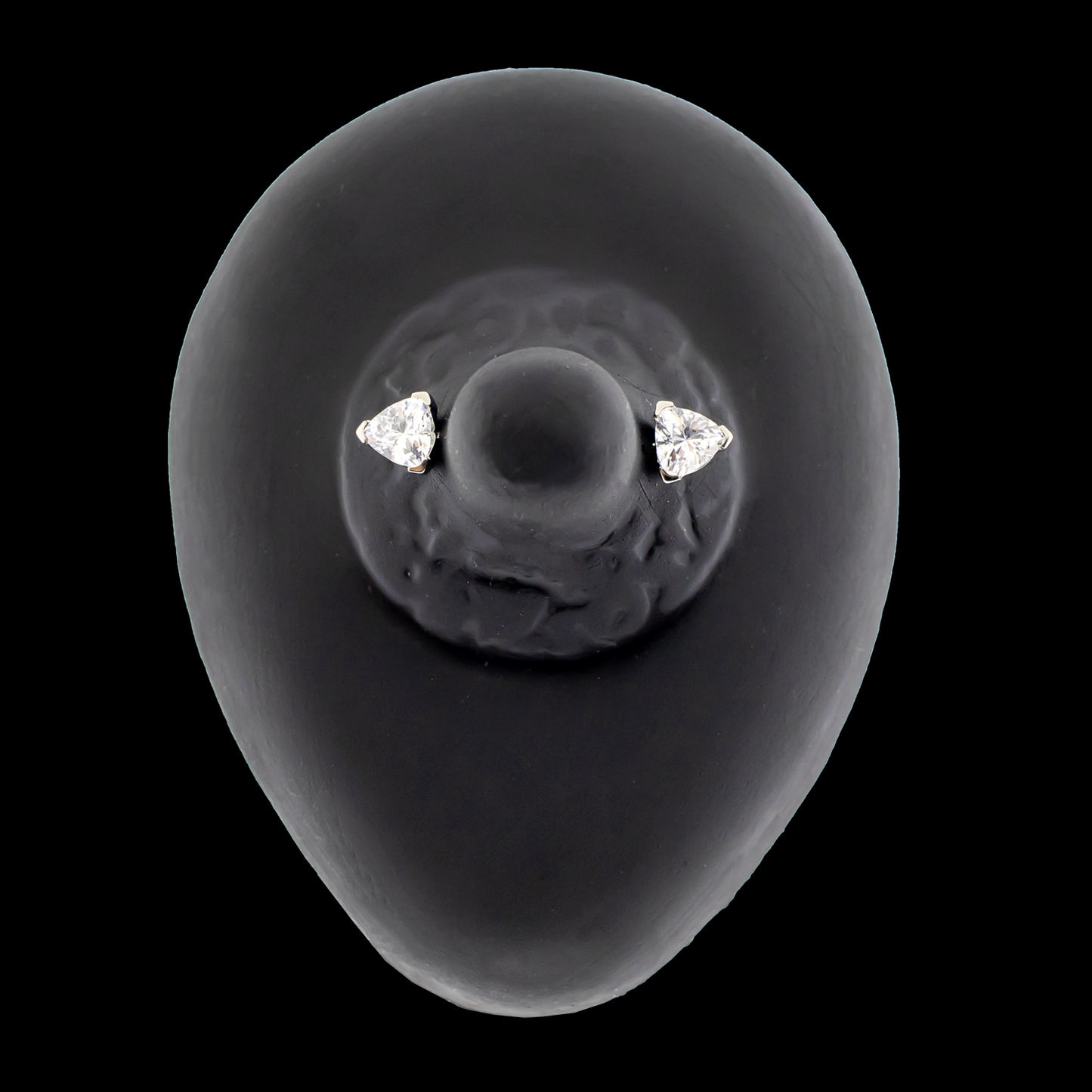 Cairo- Trillion Front Facing Prong Set Low Profile End - Khrysos Jewelry