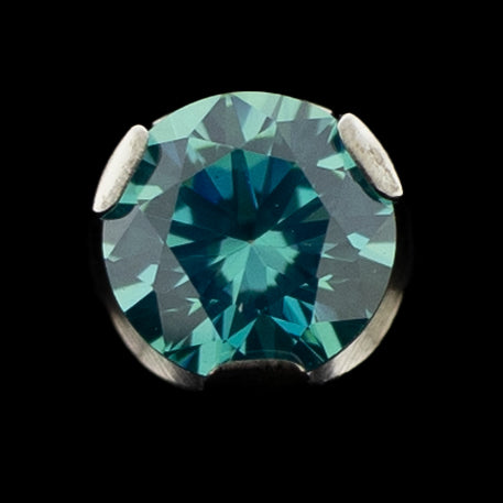 Keon - 14G Round Prong Set Internally Threaded End - Khrysos Jewelry