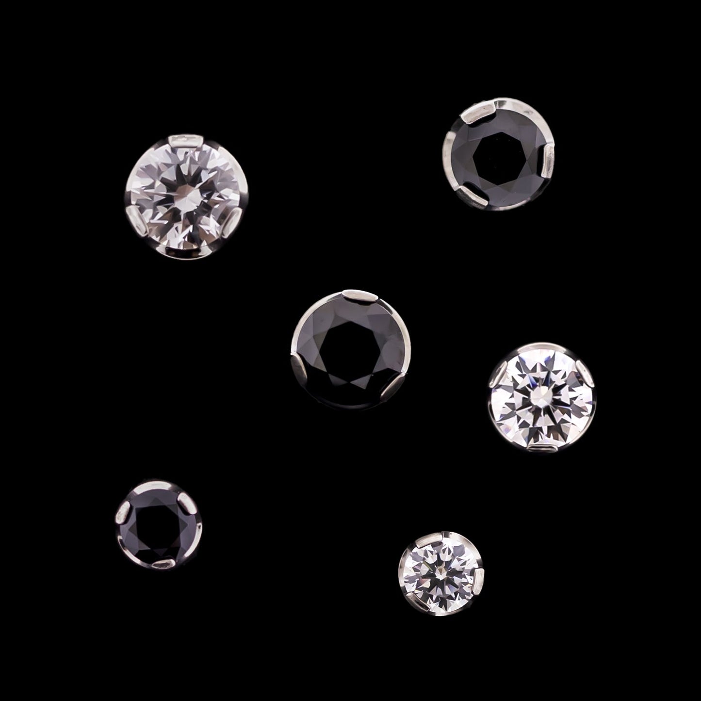 Keon - 16G/ 18G Round Prong Set Internally Threaded End - Khrysos Jewelry