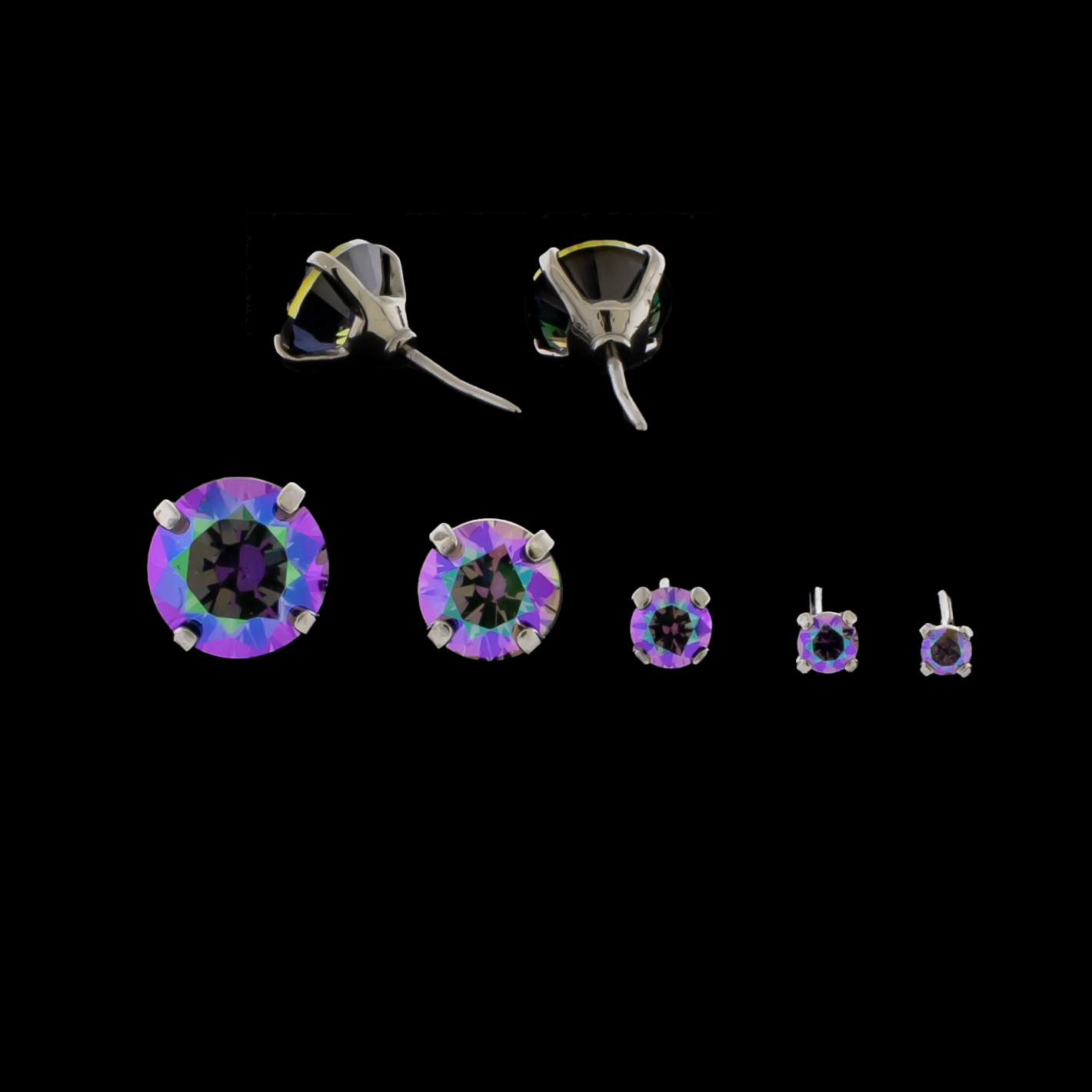 Prong Set Round Cut Premium Zirconia - Threadless End - Khrysos Jewelry