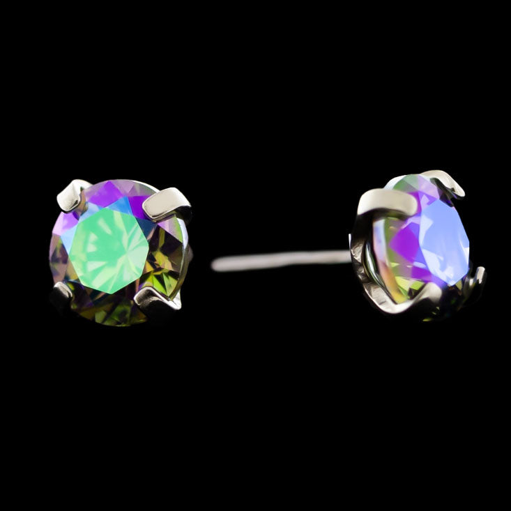 Prong Set Round Cut Premium Zirconia Threadless End - Khrysos Jewelry