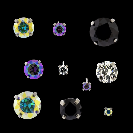 Prong Set Round Cut Premium Zirconia - Threadless End - Khrysos Jewelry