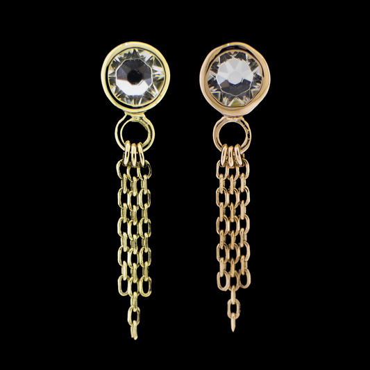 Zara - 14Kt Gold Threadless End - Khrysos Jewelry