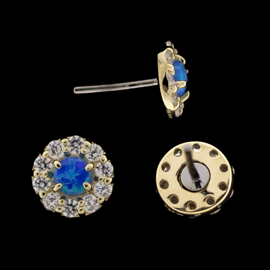 Liora - 14KT Gold Threadless End - Khrysos Jewelry