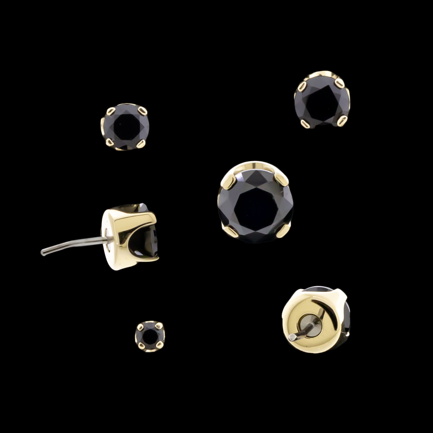 Zarela – 14kt Gold Flat Back Prong-Set Zirconia - Khrysos Jewelry
