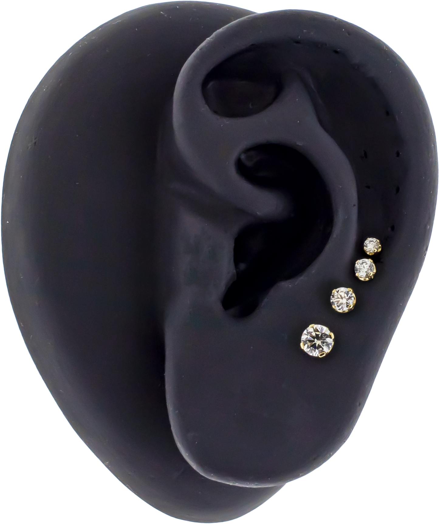 Zarela – 14kt Gold Flat Back Prong-Set Zirconia - Khrysos Jewelry