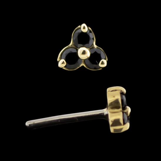 Trinity - 14KT Gold Threadless End - Khrysos Jewelry