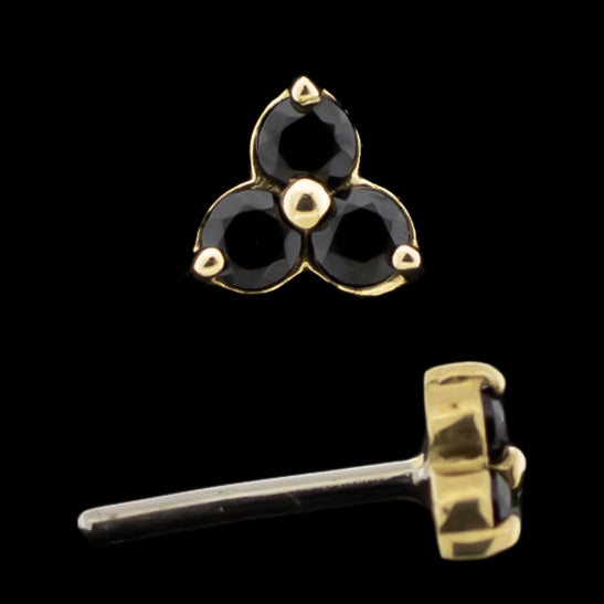 Trinity - 14KT Gold Threadless End - Khrysos Jewelry