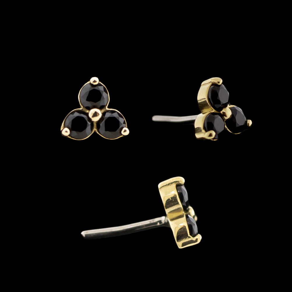 Trinity - 14KT Gold Threadless End - Khrysos Jewelry