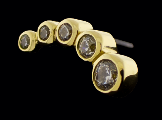 Jovi - 14KT Gold Threadless End - Khrysos Jewelry