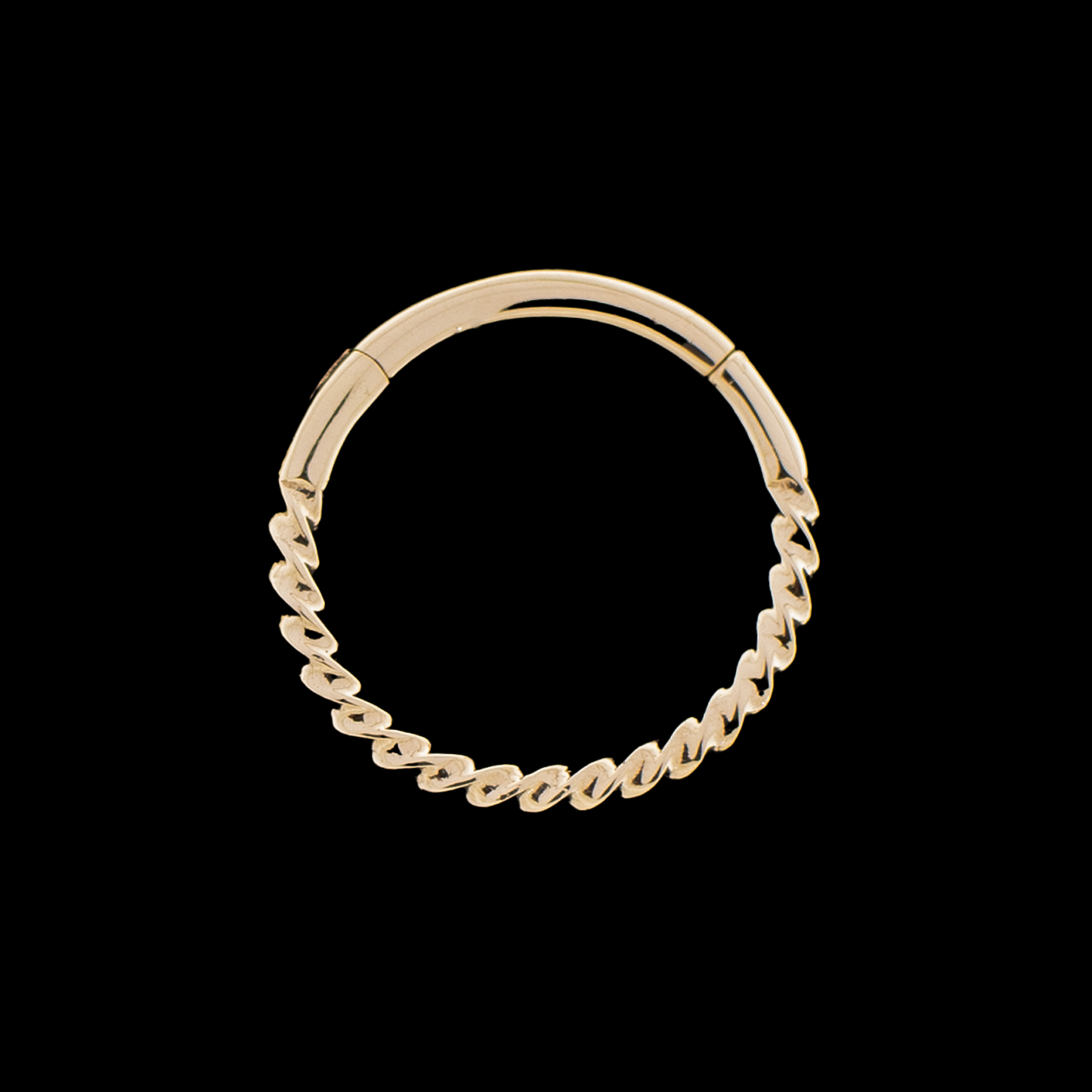 Arietta - 14Kt Gold Hinged Ring - Small Twisted design - Khrysos Jewelry