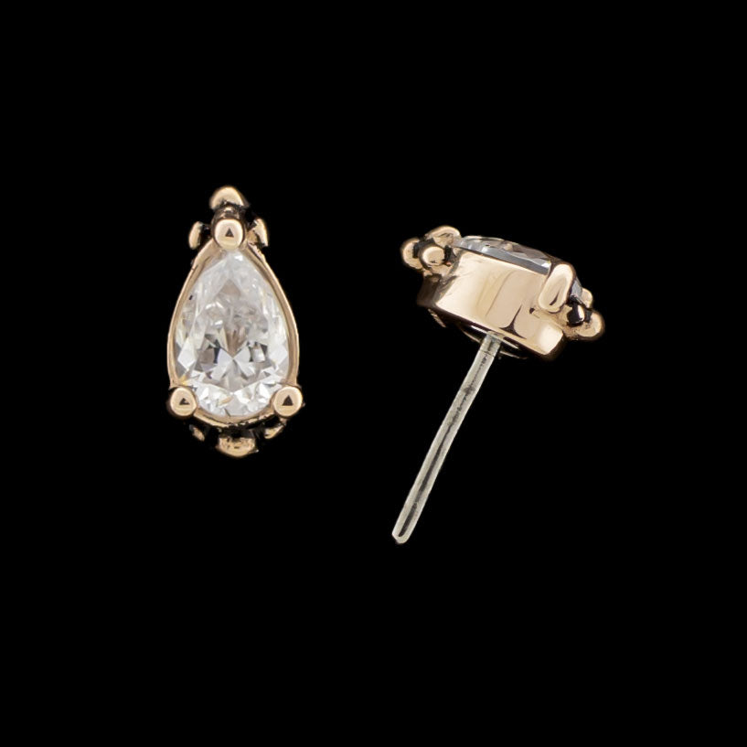 Solena - 14KT Gold Threadless End - Khrysos Jewelry