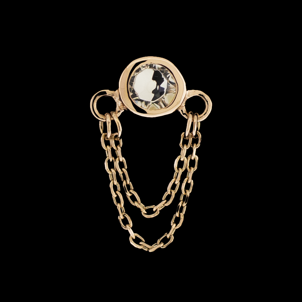 Loren -14Kt Gold Threadless End - Khrysos Jewelry