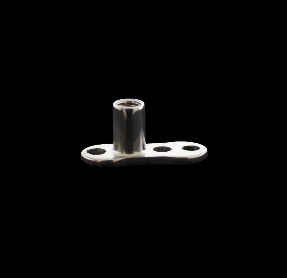 14g Titanium Dermal Anchor with 3-Hole Base – Available in 2mm & 2.5mm Rise - Khrysos Jewelry