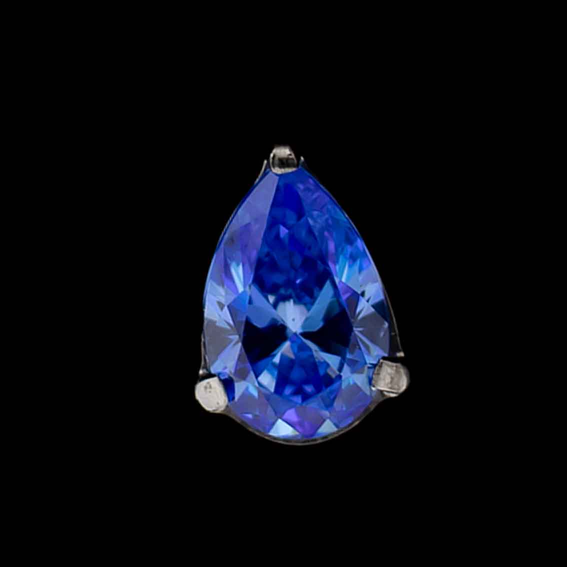 Pyrus- Pear Shaped Premium Zirconia Threadless End - Khrysos Jewelry