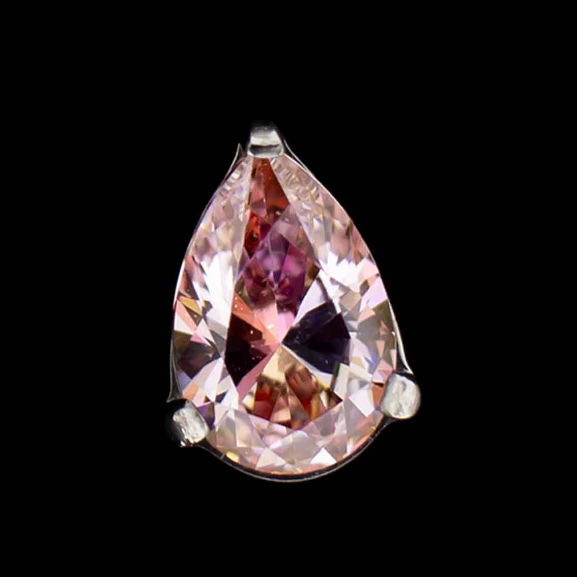 Pyrus- Pear Shaped Premium Zirconia Threadless End - Khrysos Jewelry
