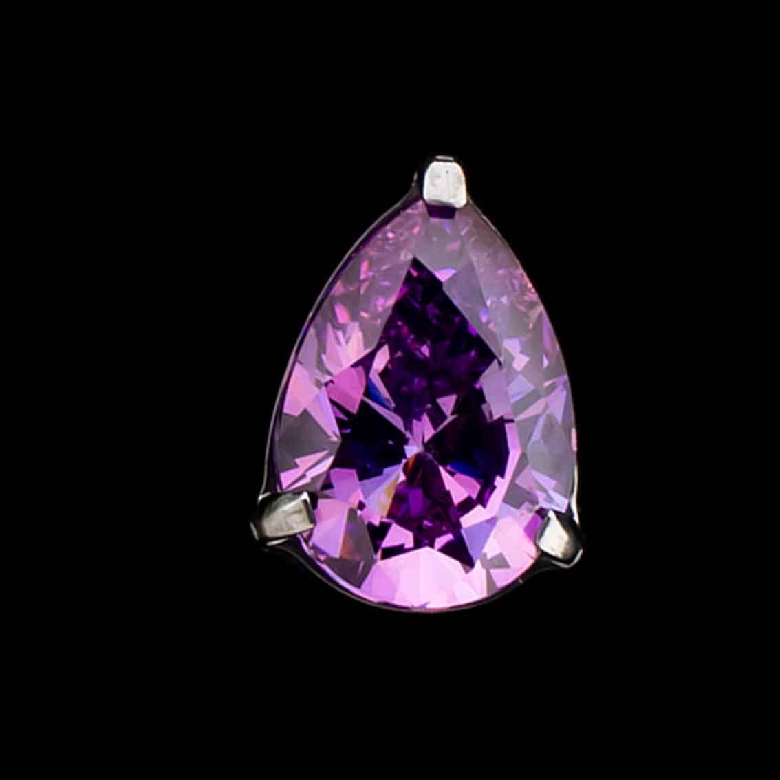 Pyrus- Pear Shaped Premium Zirconia Threadless End - Khrysos Jewelry