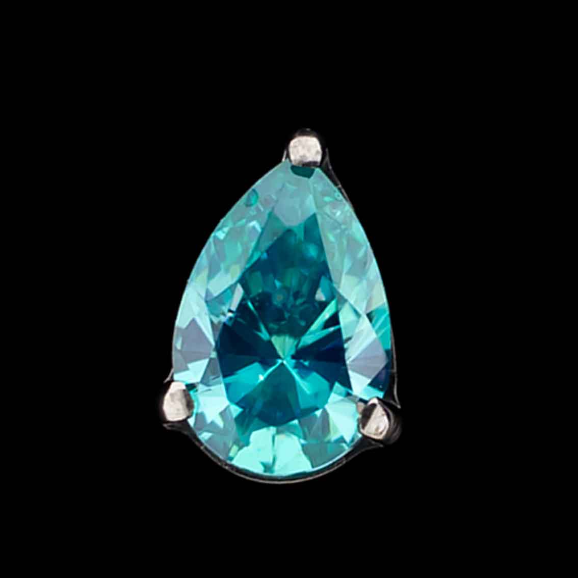 Pyrus- Pear Shaped Premium Zirconia Threadless End - Khrysos Jewelry
