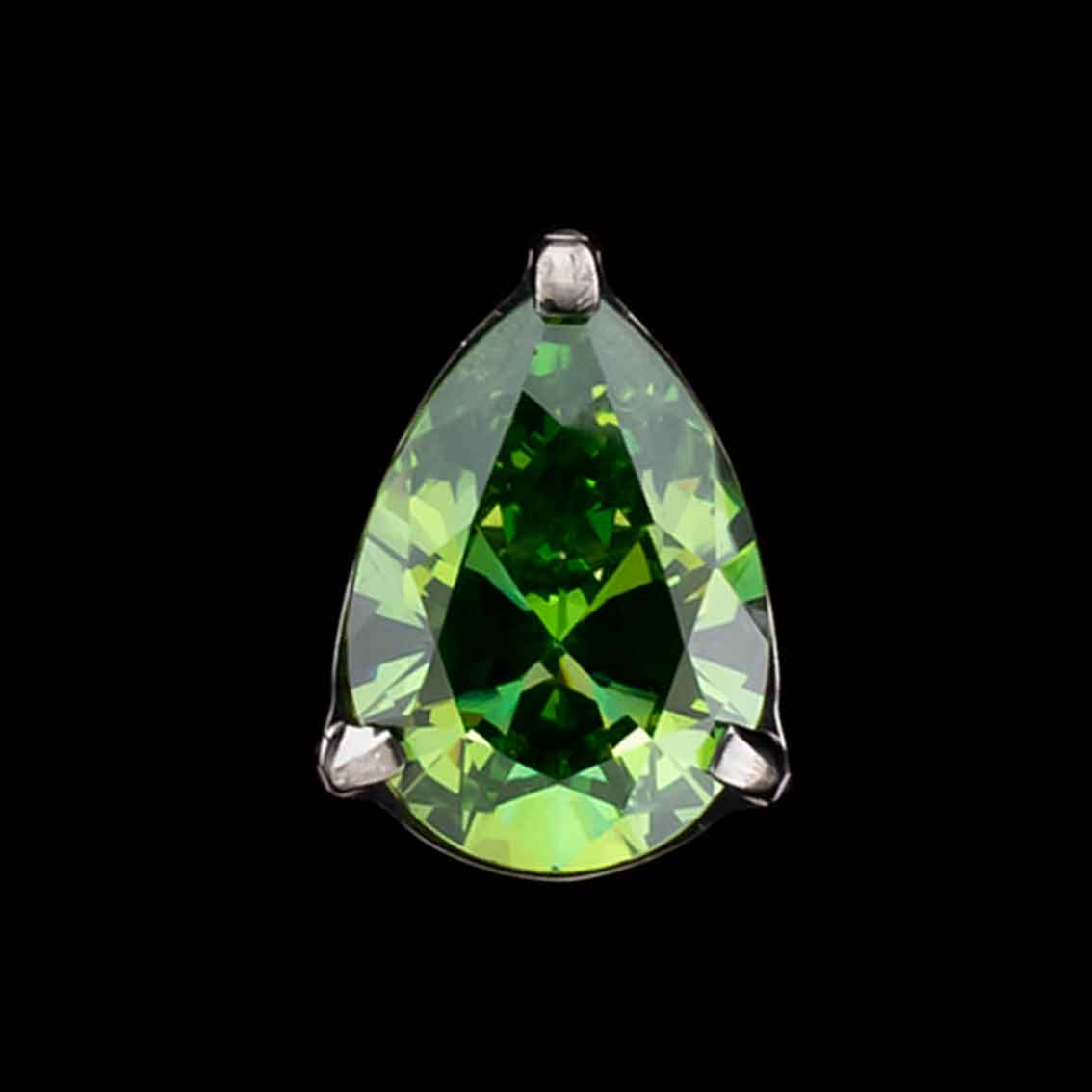 Pyrus- Pear Shaped Premium Zirconia Threadless End - Khrysos Jewelry