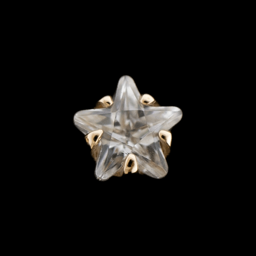 Celestia - 14KT Gold Threadless End - Khrysos Jewelry
