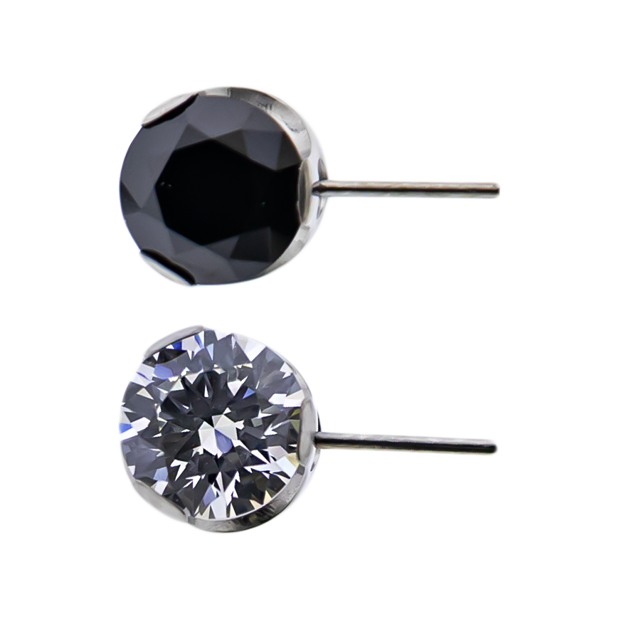 Keon- Round Front Facing Prong Set Low Profile End - Khrysos Jewelry