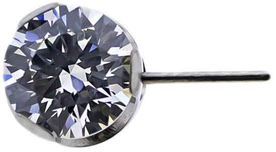 Keon- Round Front Facing Prong Set Low Profile End - Khrysos Jewelry