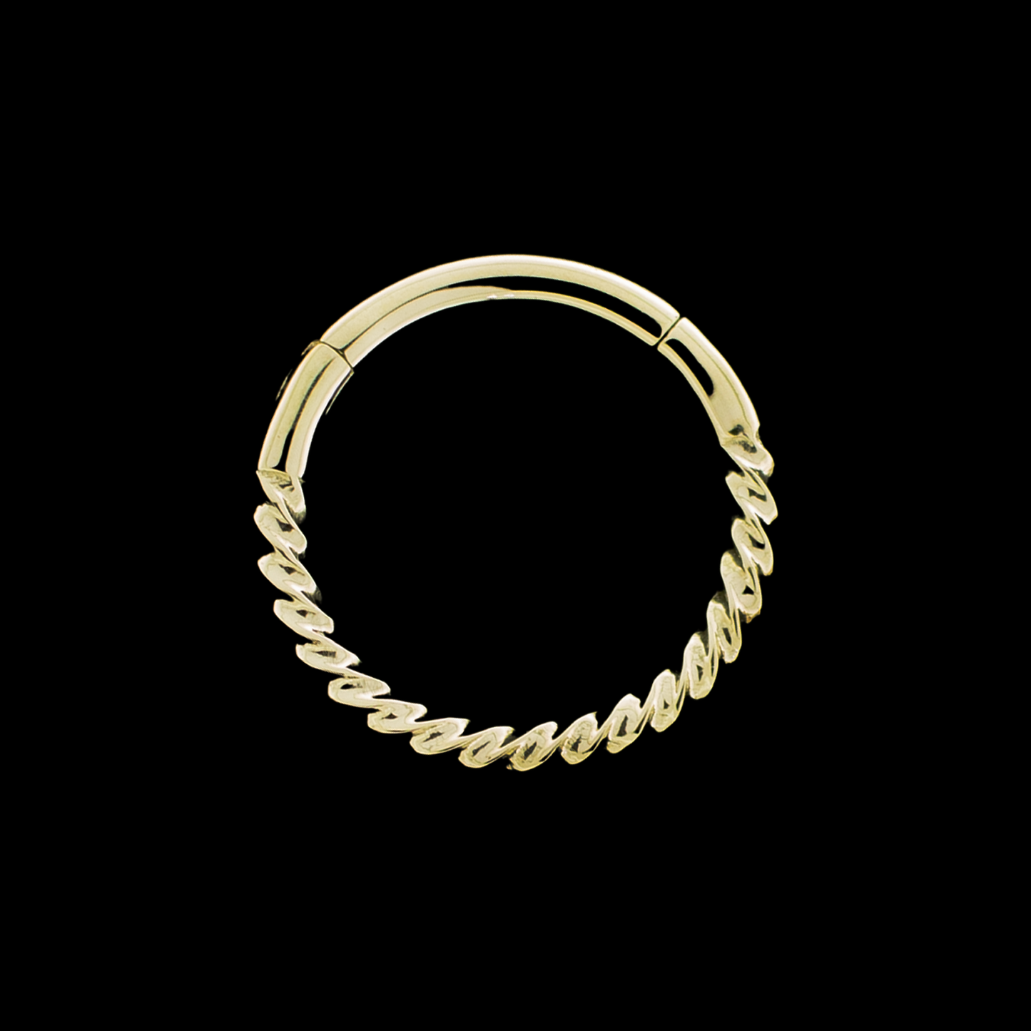 Arietta - 14Kt Gold Hinged Ring - Small Twisted design - Khrysos Jewelry