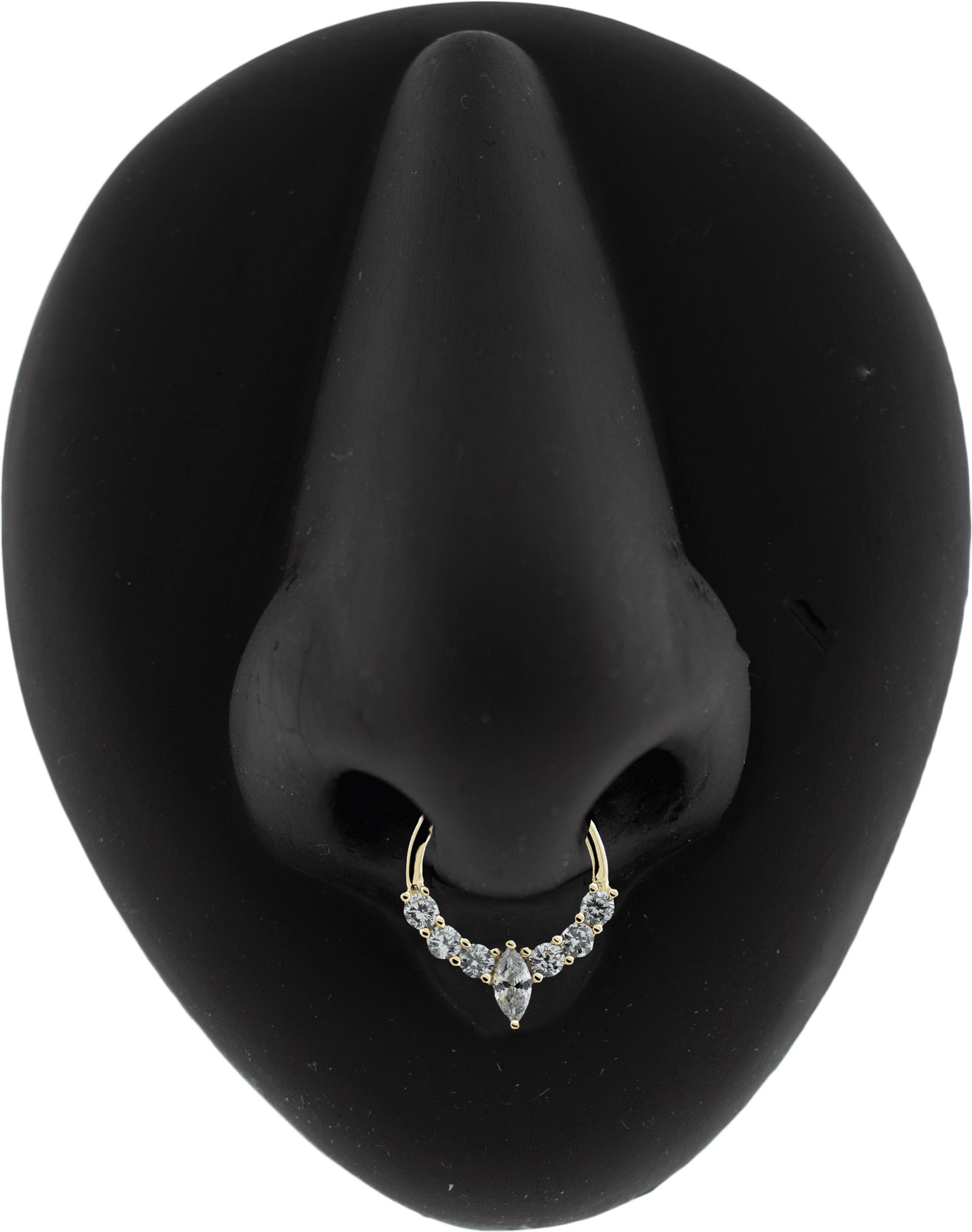 Elowen - 14Kt Gold Hinged Ring - Marquis CZ w/ accent gems - Khrysos Jewelry
