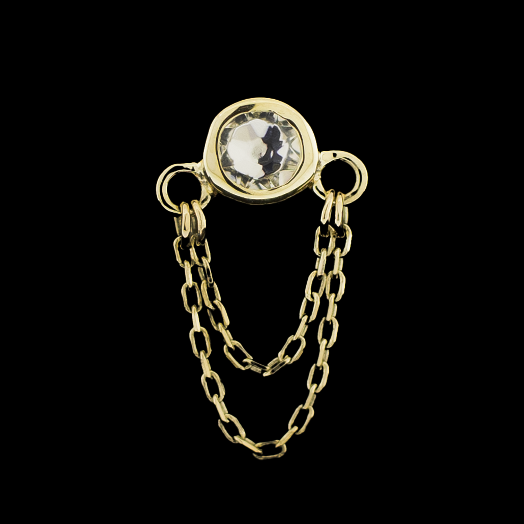 Loren -14Kt Gold Threadless End - Khrysos Jewelry