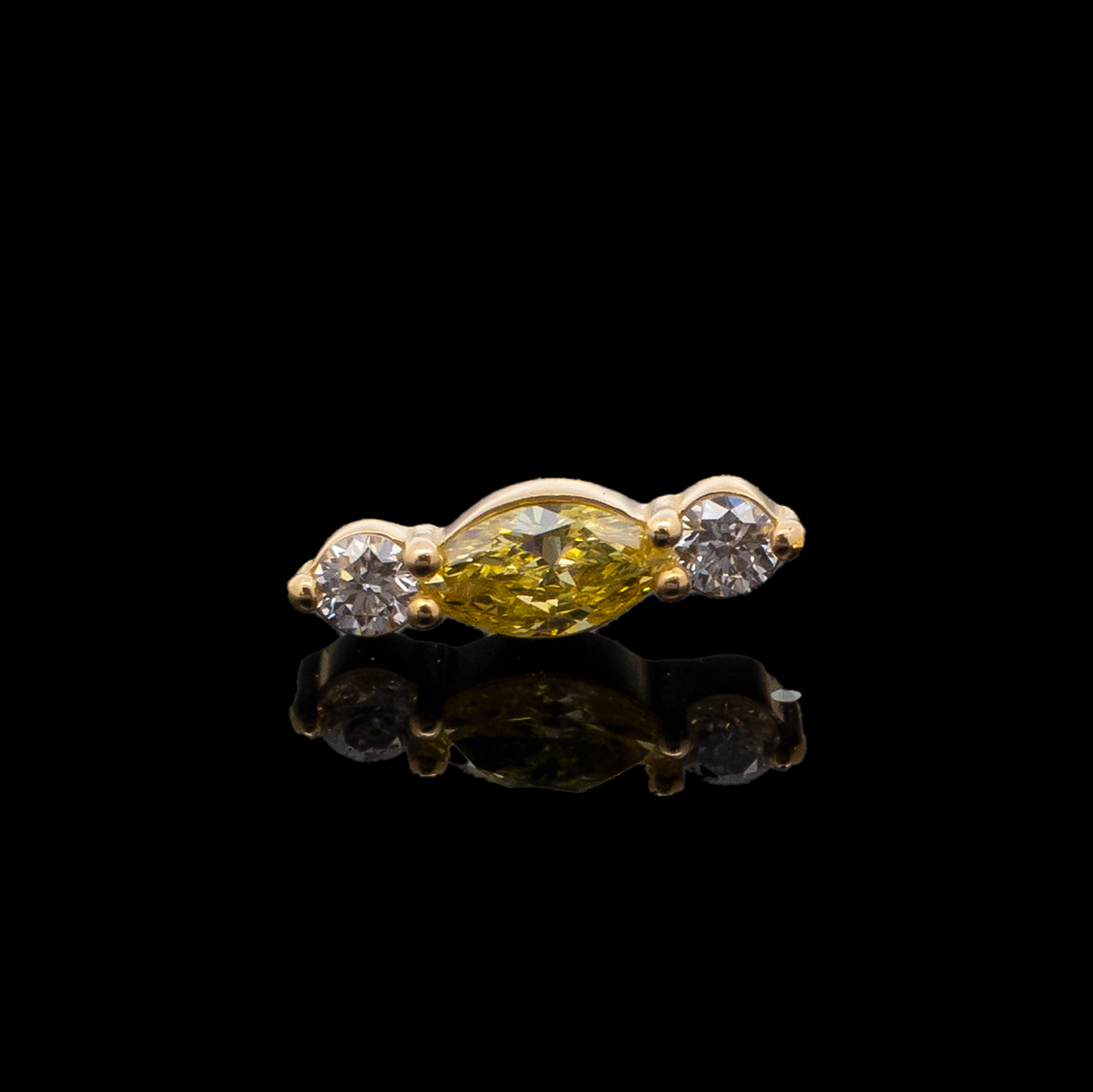 Brielle - 18kt Gold Threadless End - Khrysos Jewelry