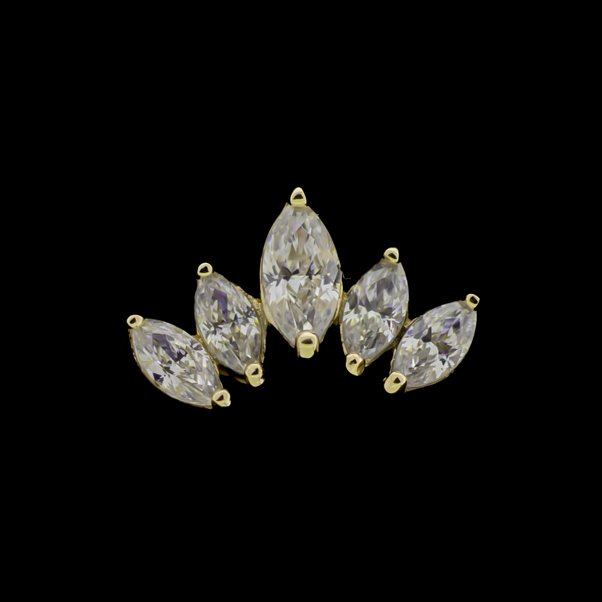 Zephara - 14Kt Gold Threadless End - Khrysos Jewelry