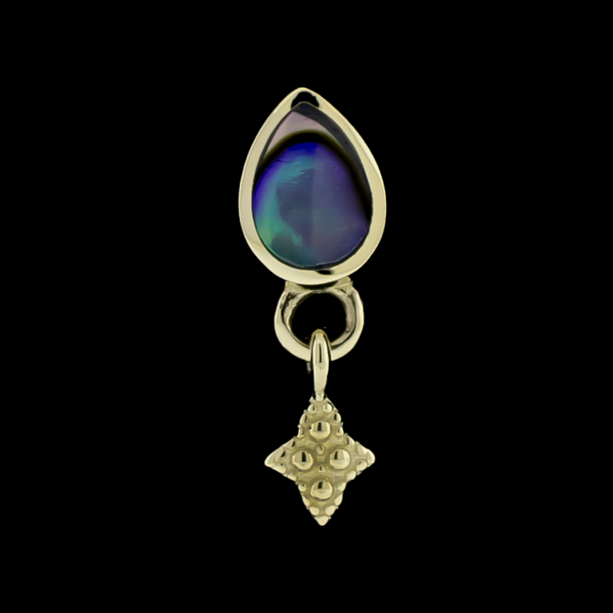 Oceanica- 14KT Gold Threadless End - Khrysos Jewelry