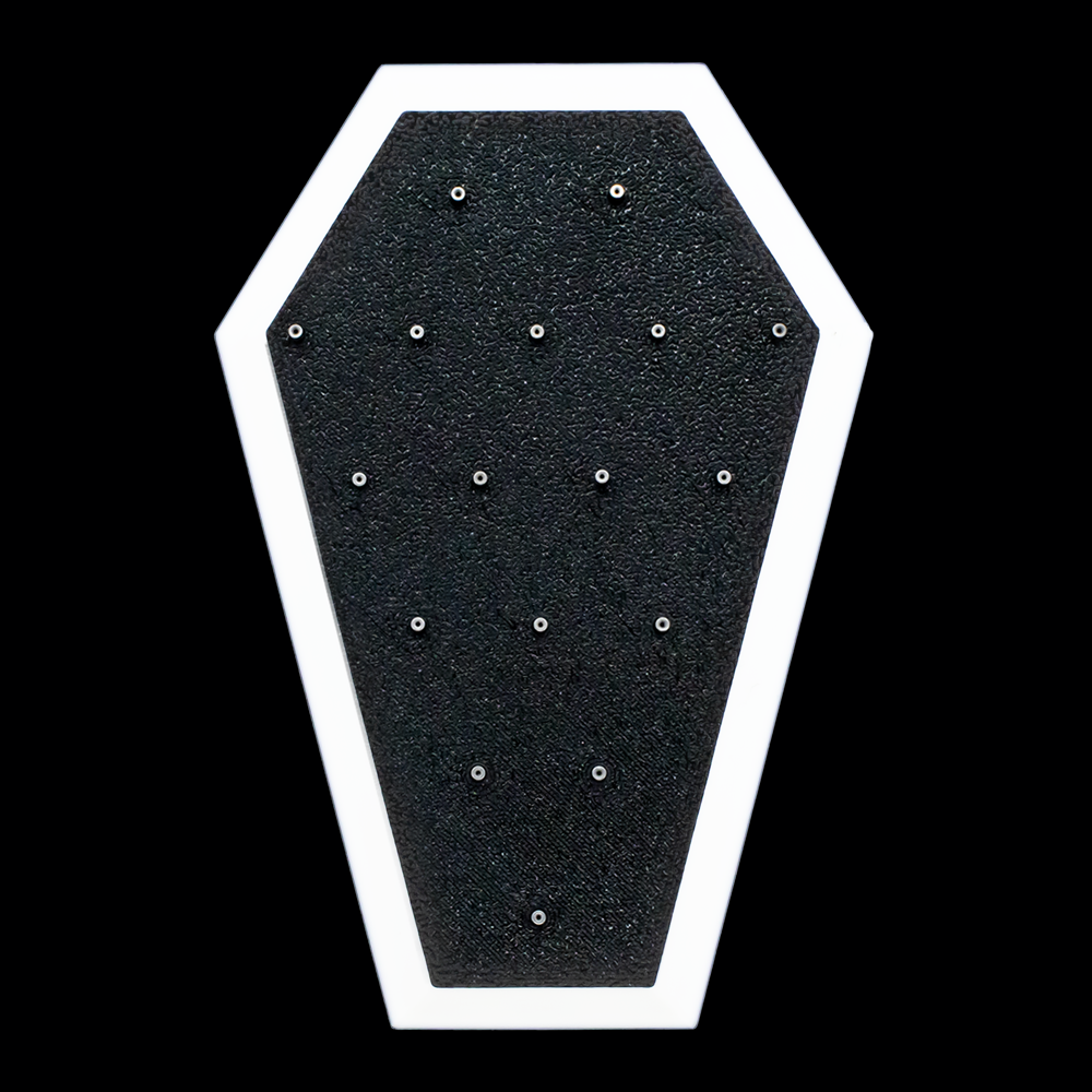 Coffin End Display w/ Colored Trim – Holds 17 Threadless Ends - Khrysos Jewelry