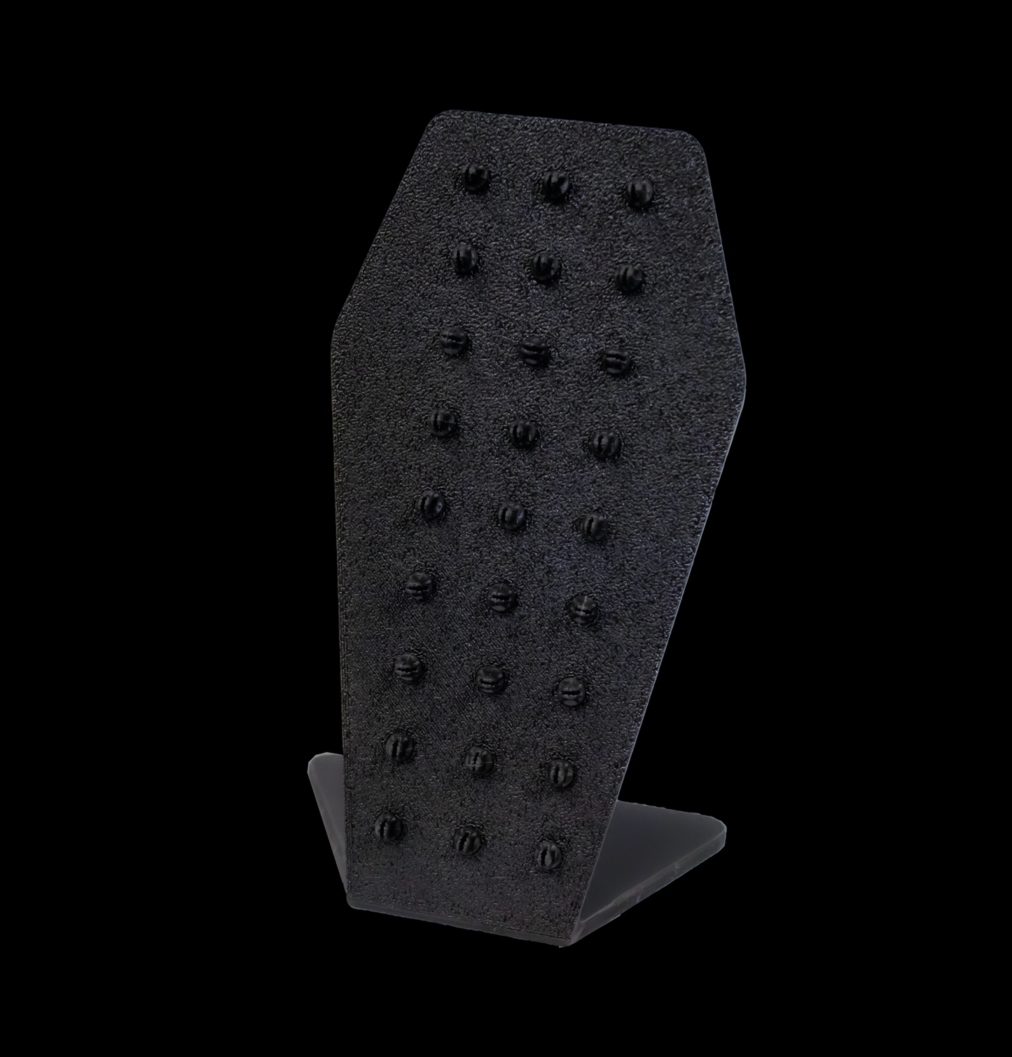 Coffin Shape Easel Display – 27-Hole Jewelry Holder with Clips - Khrysos Jewelry