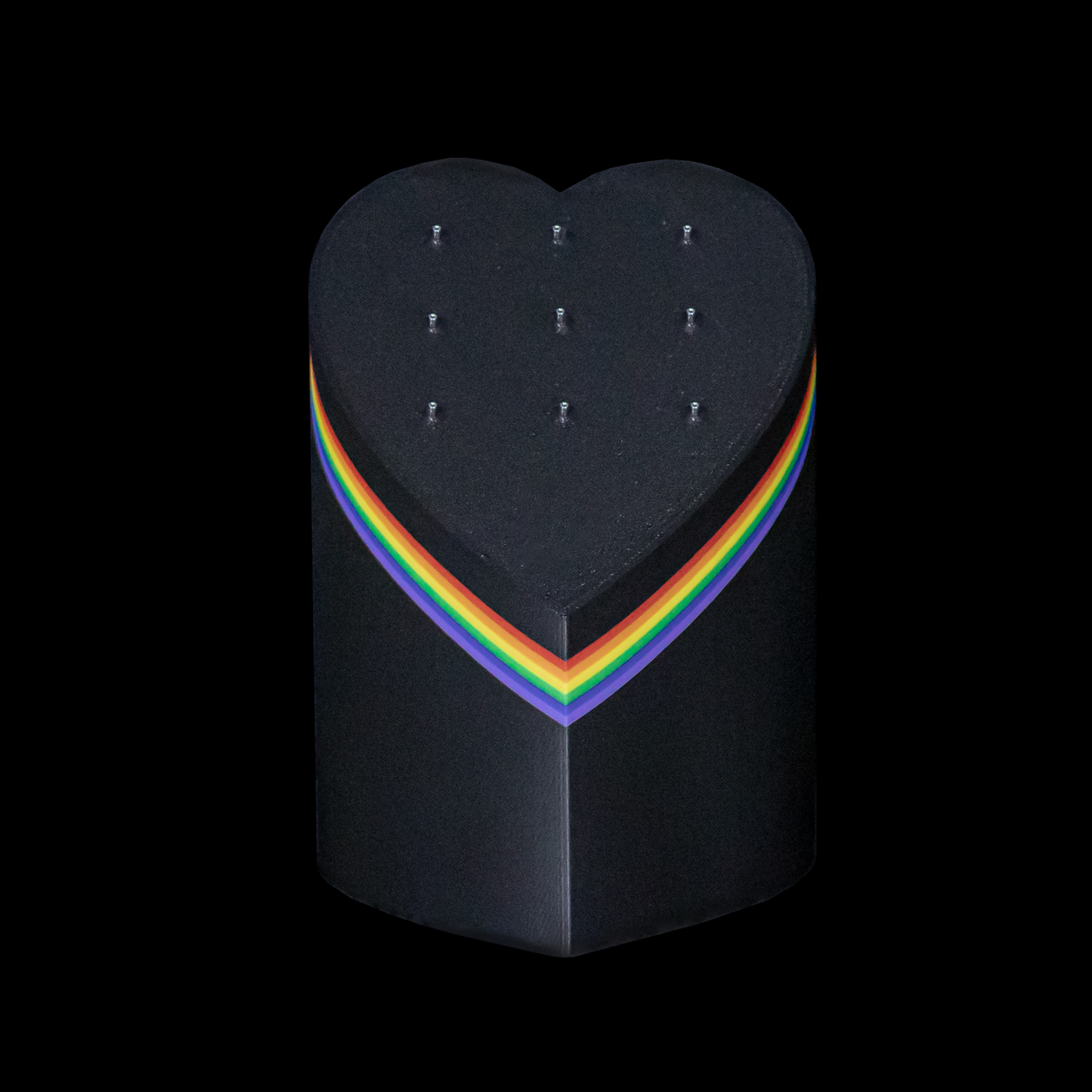 9 Post Threadless Heart Rainbow Jewelry Display - Khrysos Jewelry