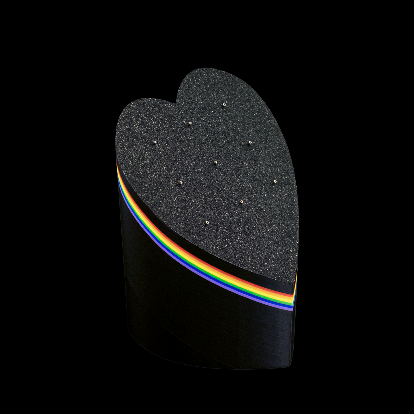 9 Post Threadless Heart Rainbow Jewelry Display - Khrysos Jewelry