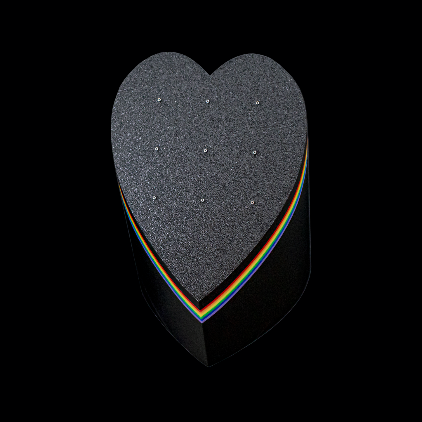 9 Post Threadless Heart Rainbow Jewelry Display - Khrysos Jewelry