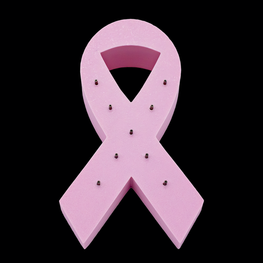 Pink Ribbon Threadless Jewelry Display - Khrysos Jewelry