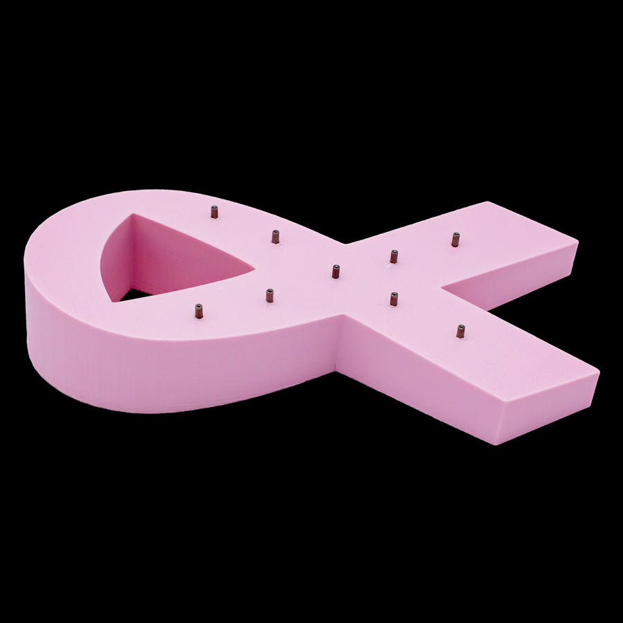Pink Ribbon Threadless Jewelry Display - Khrysos Jewelry