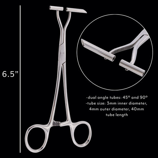 Obsidian Straight Line Forceps for Septum - Khrysos Jewelry