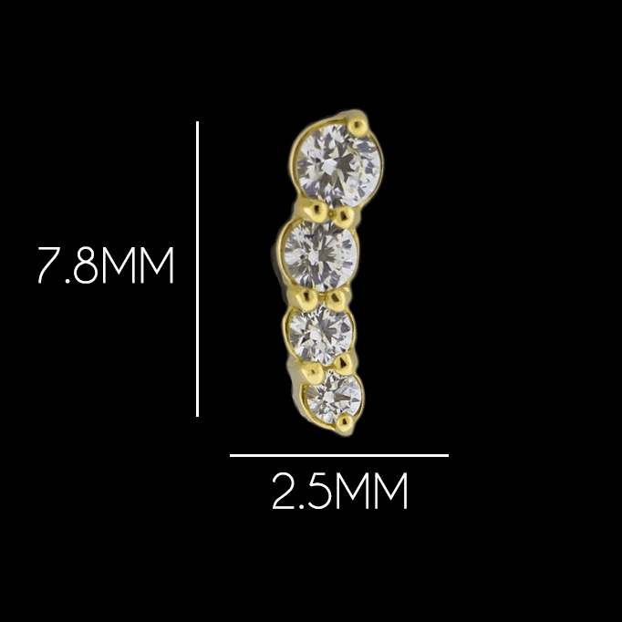 Bailey - 18KT Gold Threadless End - Khrysos Jewelry