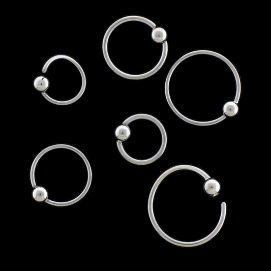 Niobium 20G-18G Fixed Bead Captive Rings - Khrysos Jewelry