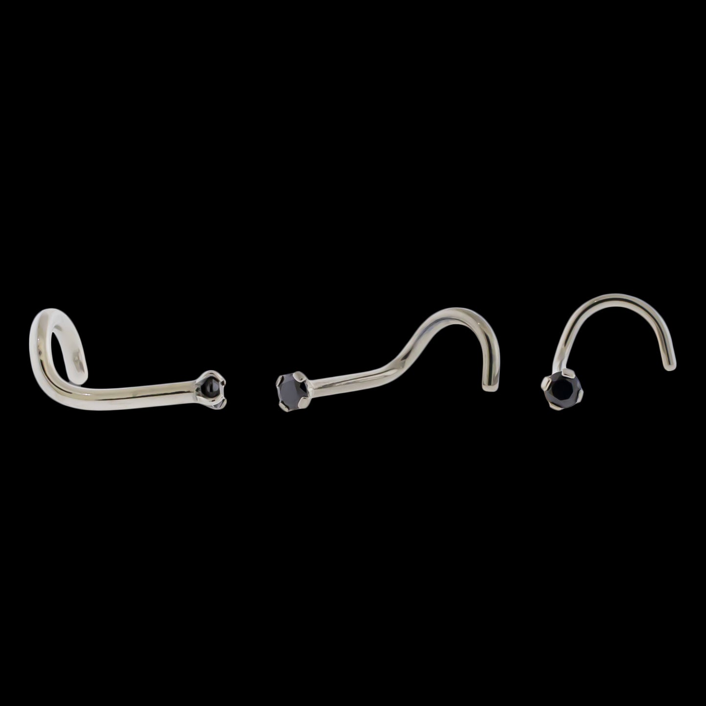 Prong Set Premium Zirconia Nostril Screw - Khrysos Jewelry