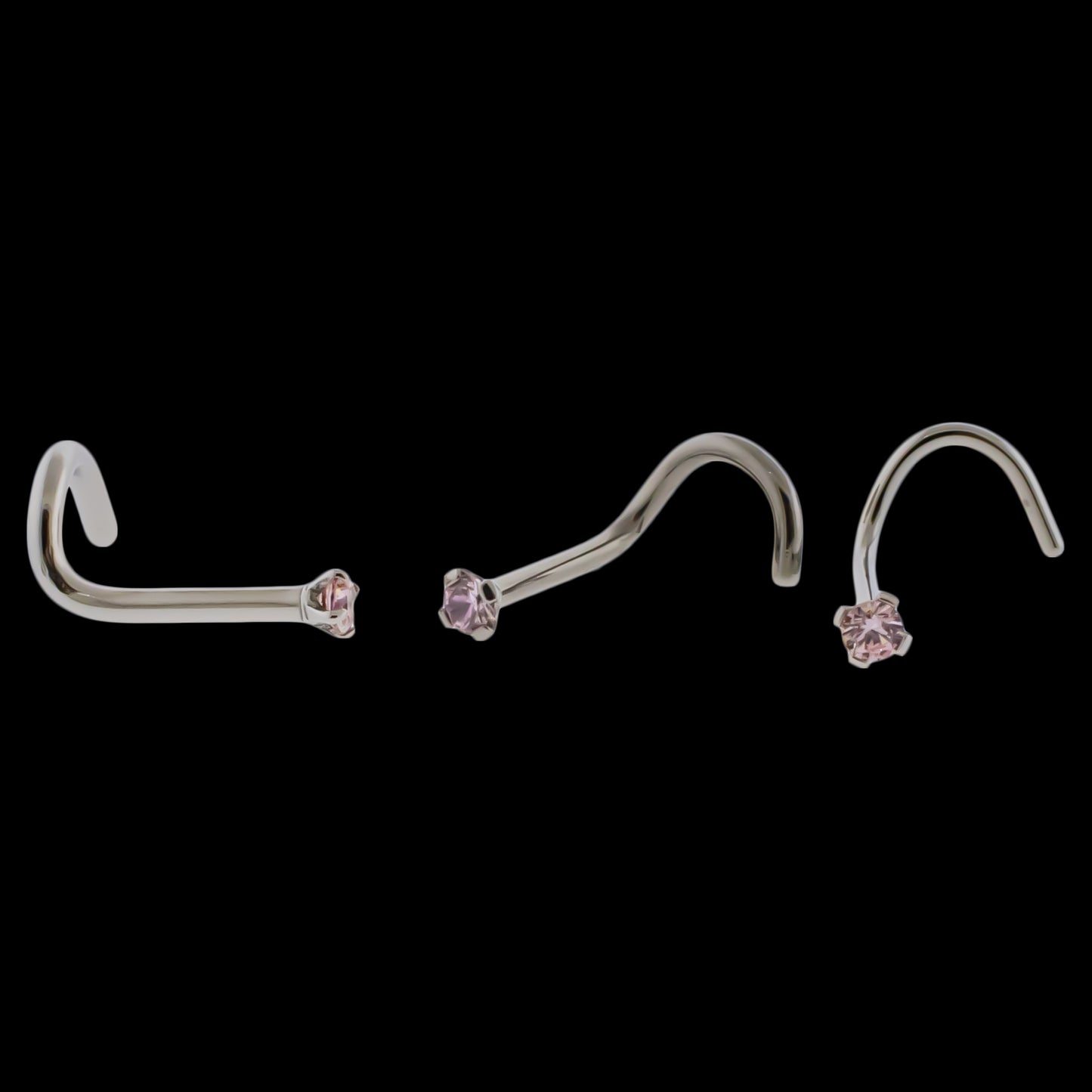 Prong Set Premium Zirconia Nostril Screw - Khrysos Jewelry