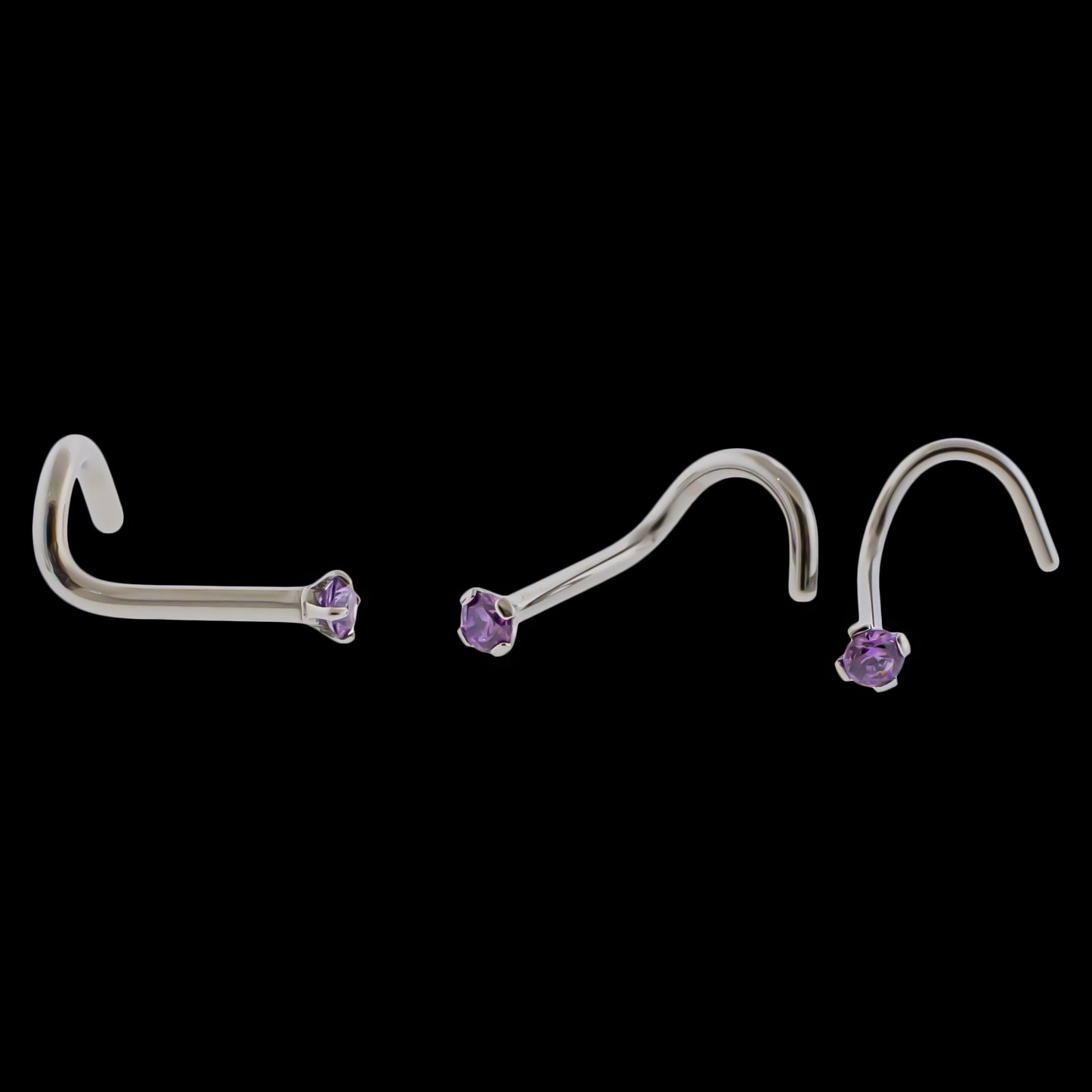 Prong Set Premium Zirconia Nostril Screw - Khrysos Jewelry
