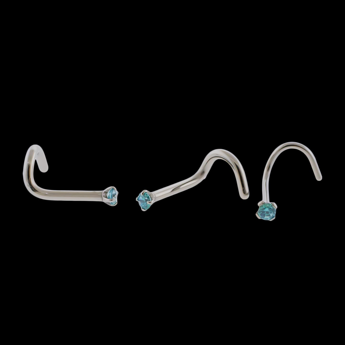 Prong Set Premium Zirconia Nostril Screw - Khrysos Jewelry