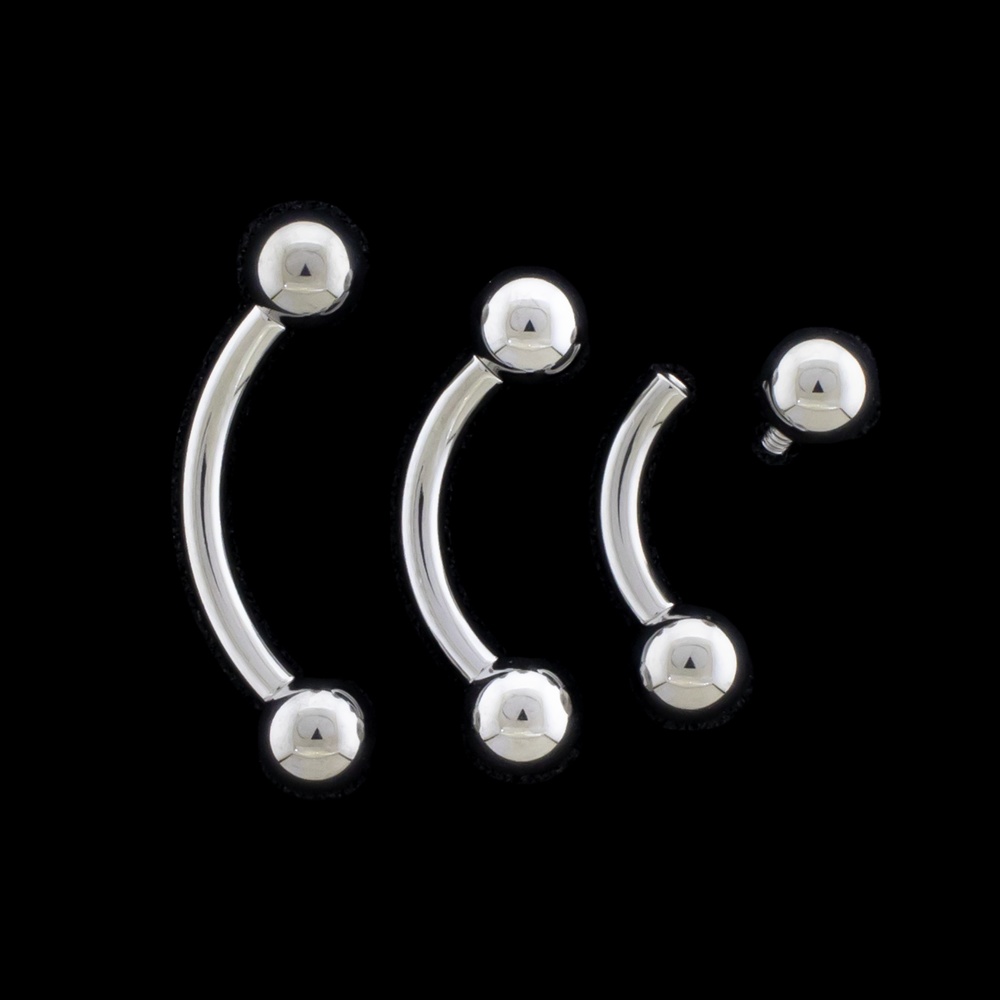 Coil Produced 12G Internally Threaded Curve Barbell - Khrysos Jewelry