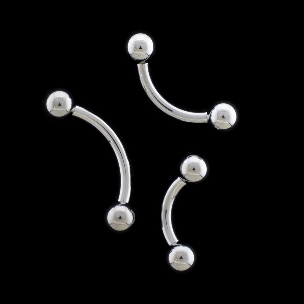 Coil Produced 12G Internally Threaded Curve Barbell - Khrysos Jewelry